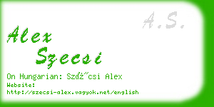 alex szecsi business card